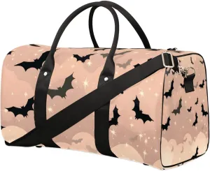 Bats Travel Duffel Bag for Women Men Waterproof Foldable Overnight Weekender Bag Large Capacity Sports Gym Bag
