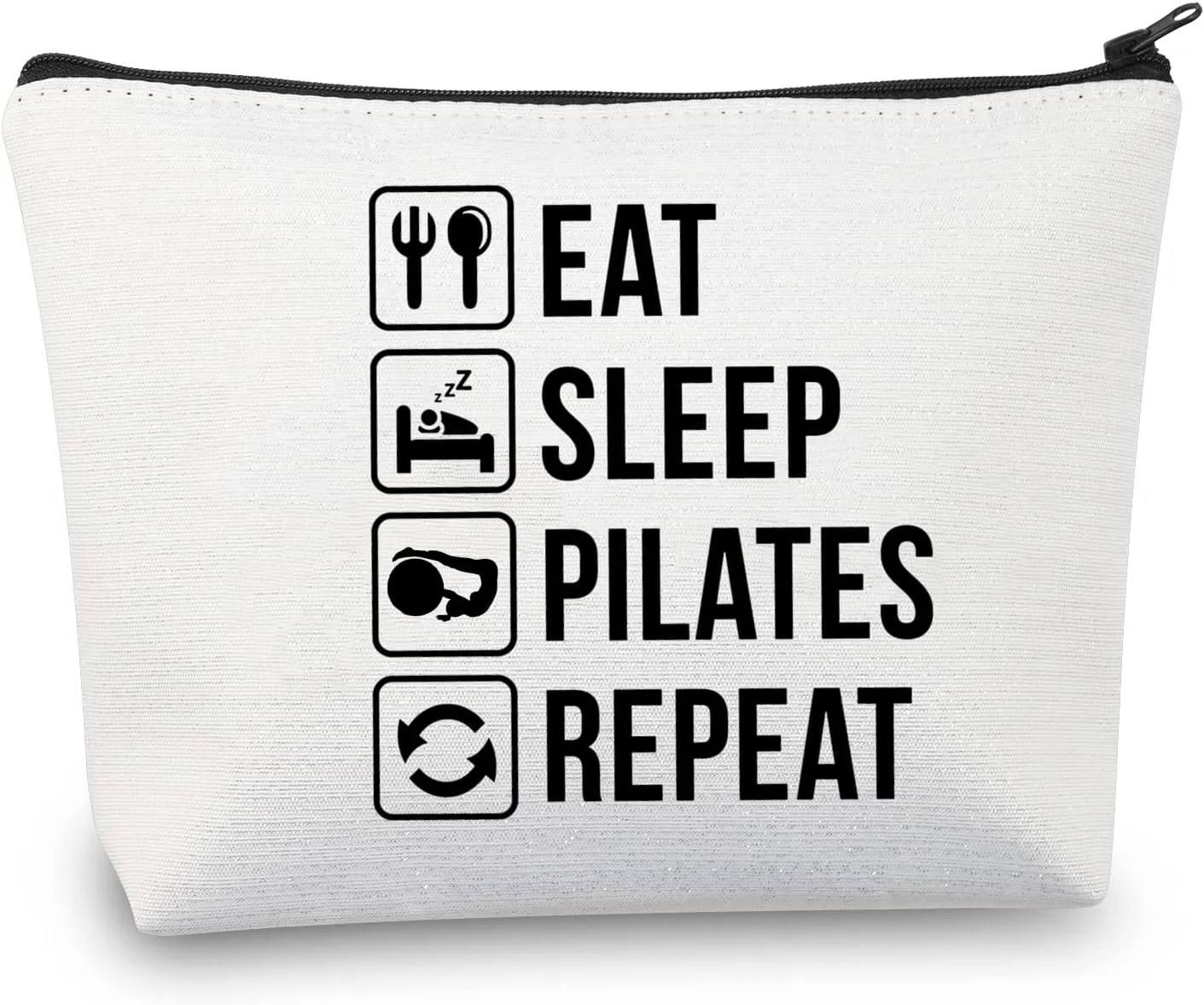 BDPWSS Pilates Makeup Bag Pilates Lover Gift Eat Sleep Pilates Repeat Cosmetic Bag Yoga Meditation Gift Yoga Instructor Gift (Pilates Repeat)