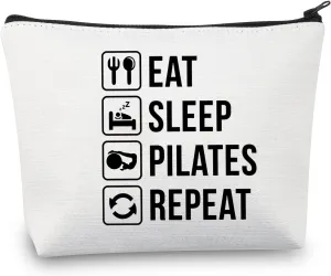 BDPWSS Pilates Makeup Bag Pilates Lover Gift Eat Sleep Pilates Repeat Cosmetic Bag Yoga Meditation Gift Yoga Instructor Gift (Pilates Repeat)