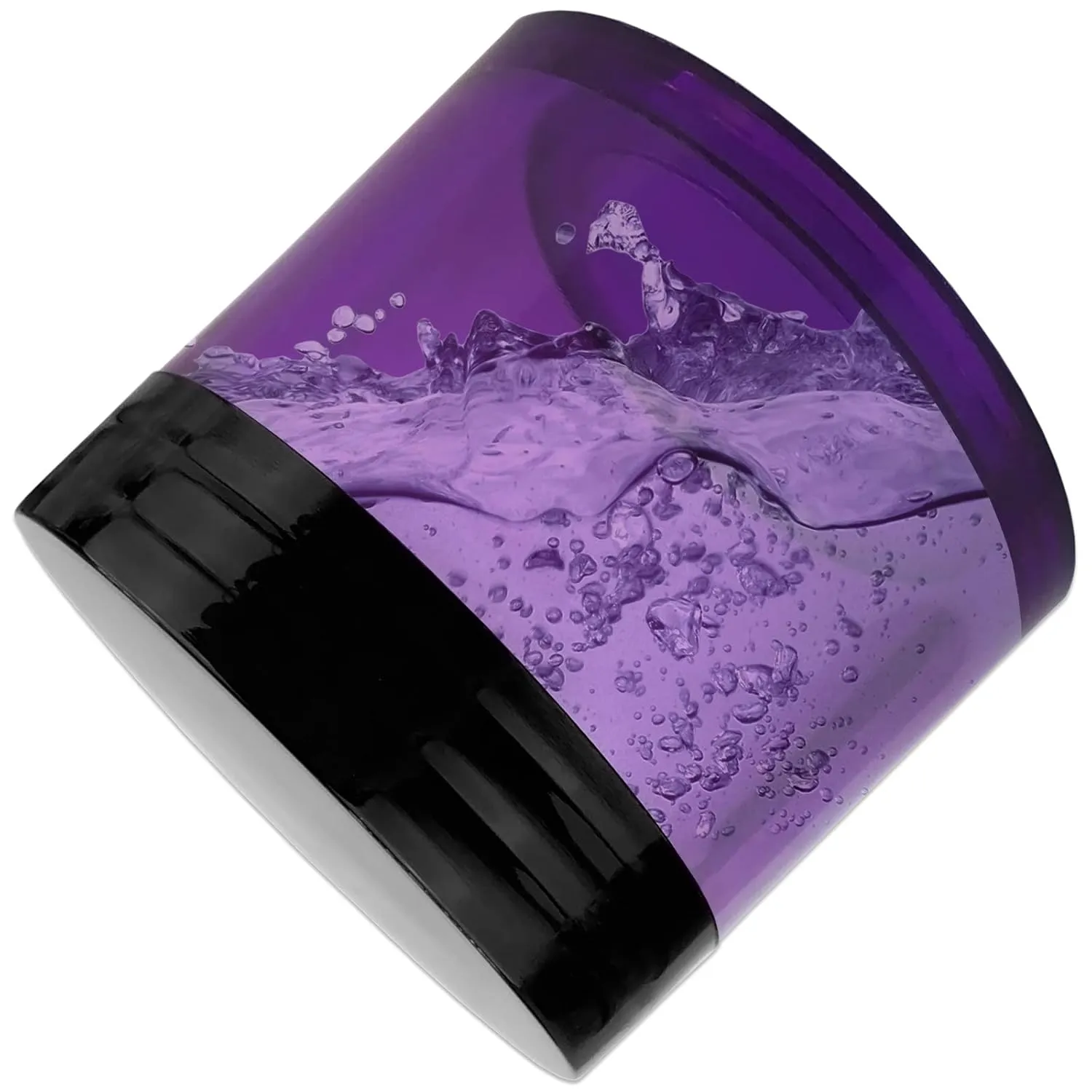 Beauticom 30g/30ml (1 fl. oz.) Double Wall Purple-Tinted Plastic Leak Proof Jars with Flat Top Lids for Creams, Lotions, Make Up, Powders, Glitters, and more... (Color: Black Lid, Pieces: 24)