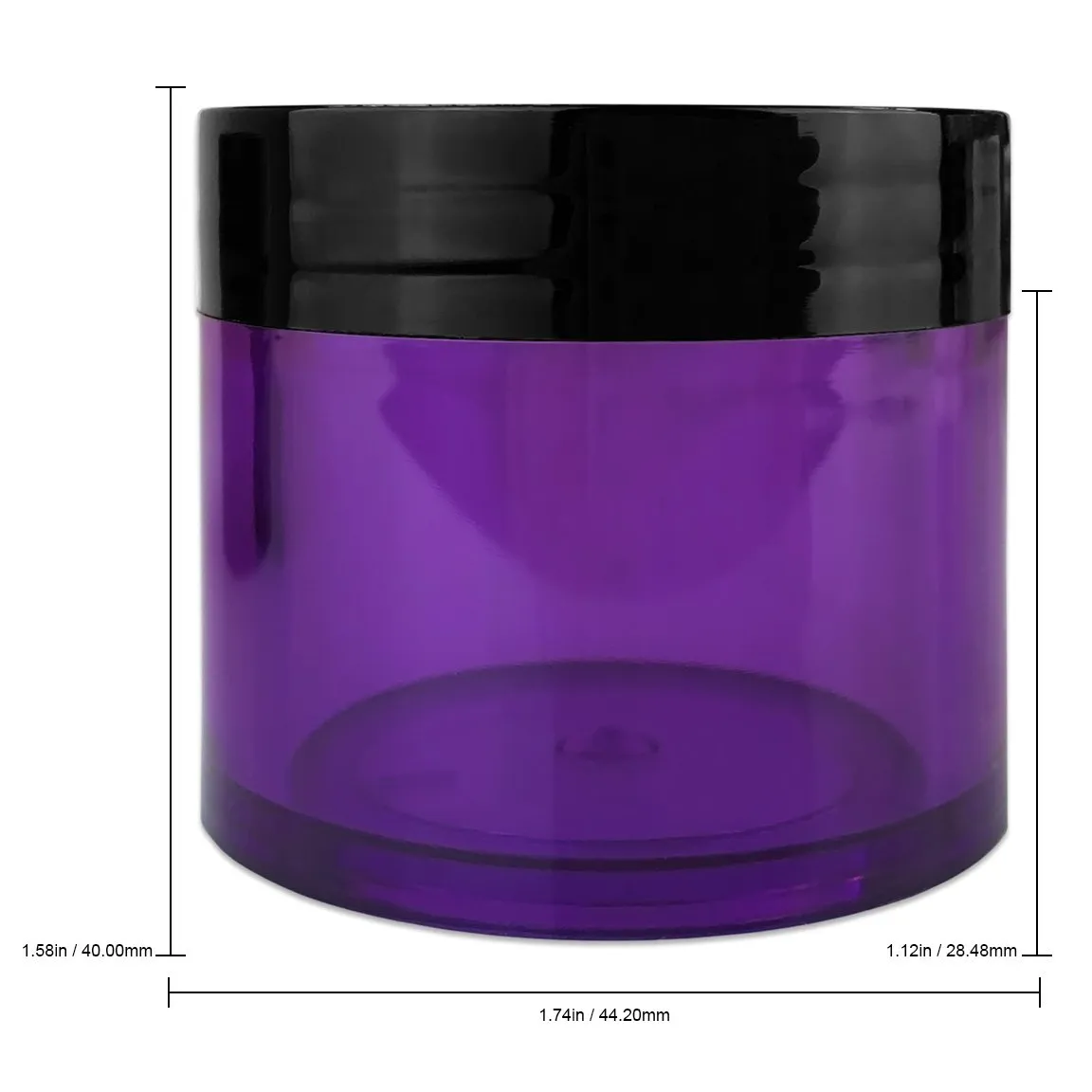 Beauticom 30g/30ml (1 fl. oz.) Double Wall Purple-Tinted Plastic Leak Proof Jars with Flat Top Lids for Creams, Lotions, Make Up, Powders, Glitters, and more... (Color: Black Lid, Pieces: 24)