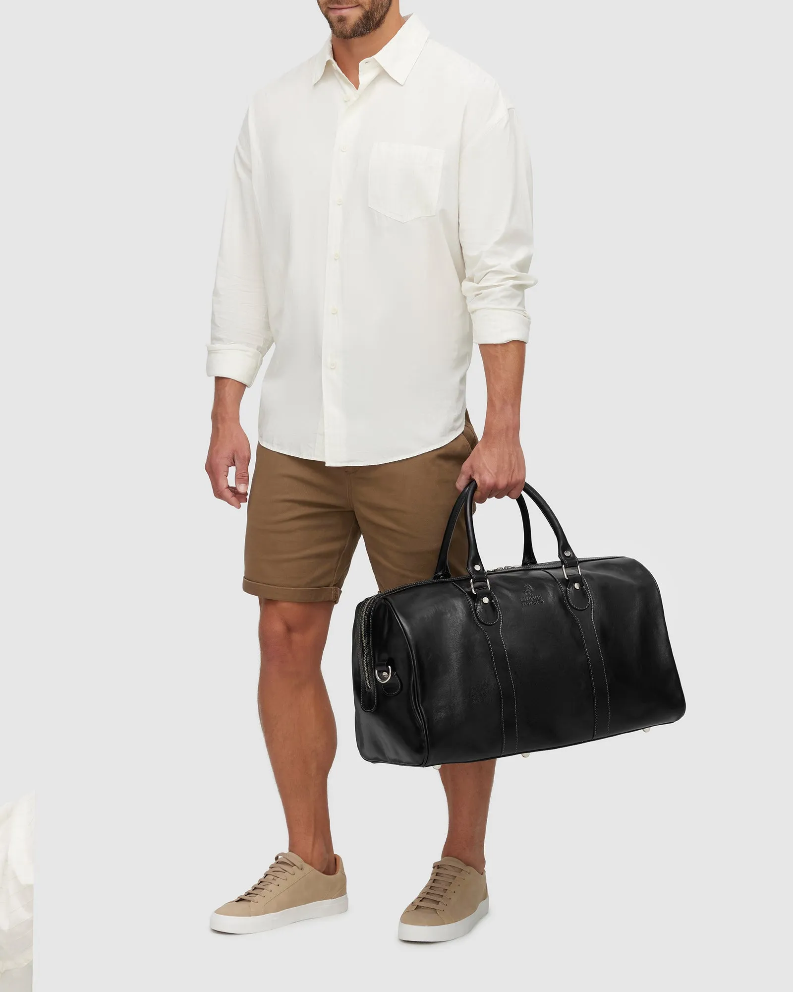 Beltrami Black - Leather Weekender Cabin Bag