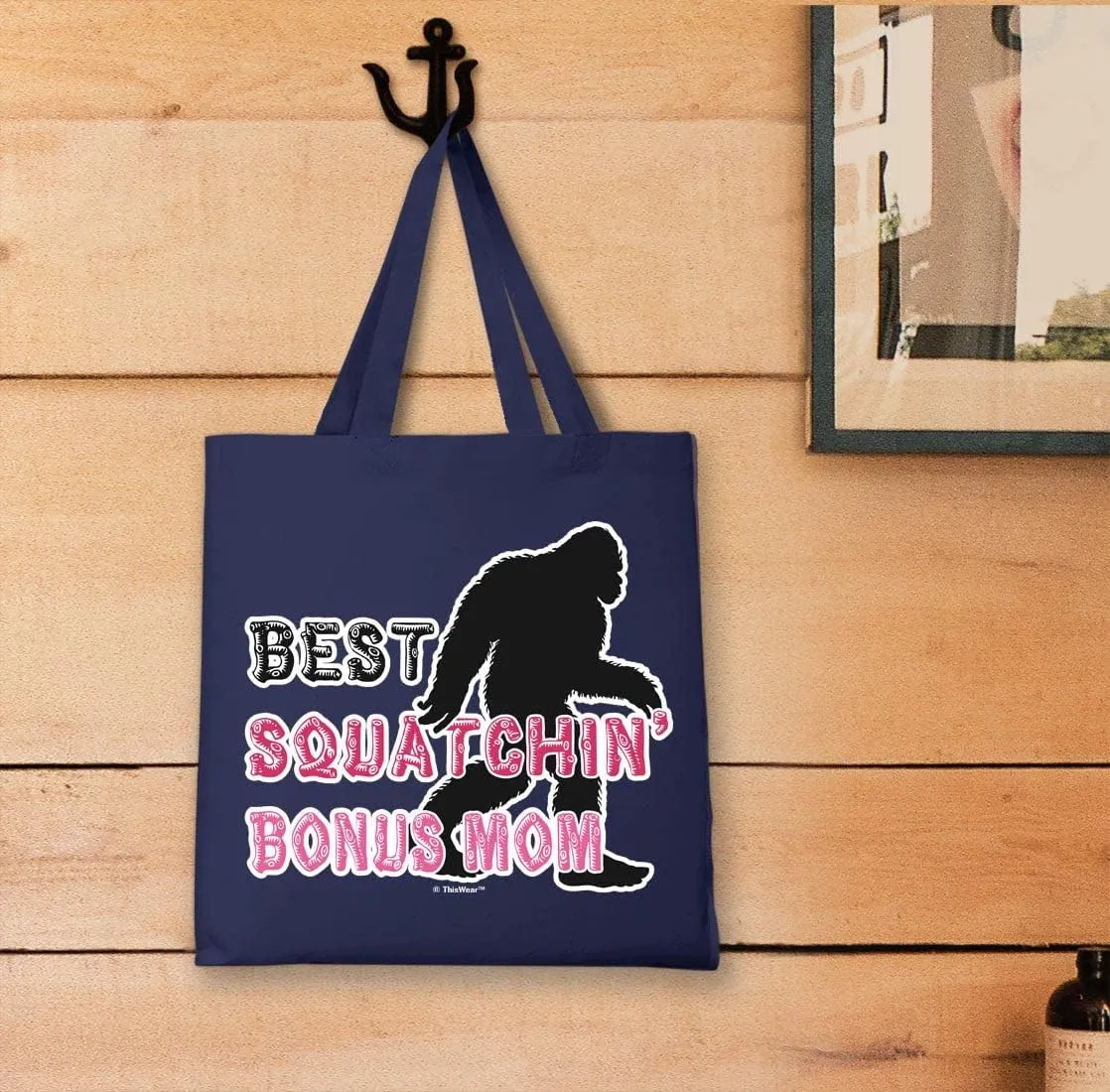 Best Squatchin' Mom Dad Bon-s Mom or Bon-s Dad Small Canvas Tote Bag