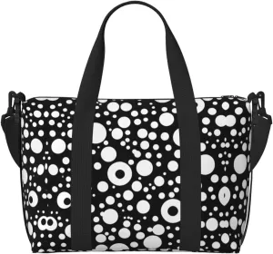 Black & White Dot Print Versatile Gym Sports Bag,Companion For Your Journeys And Fitness Routines
