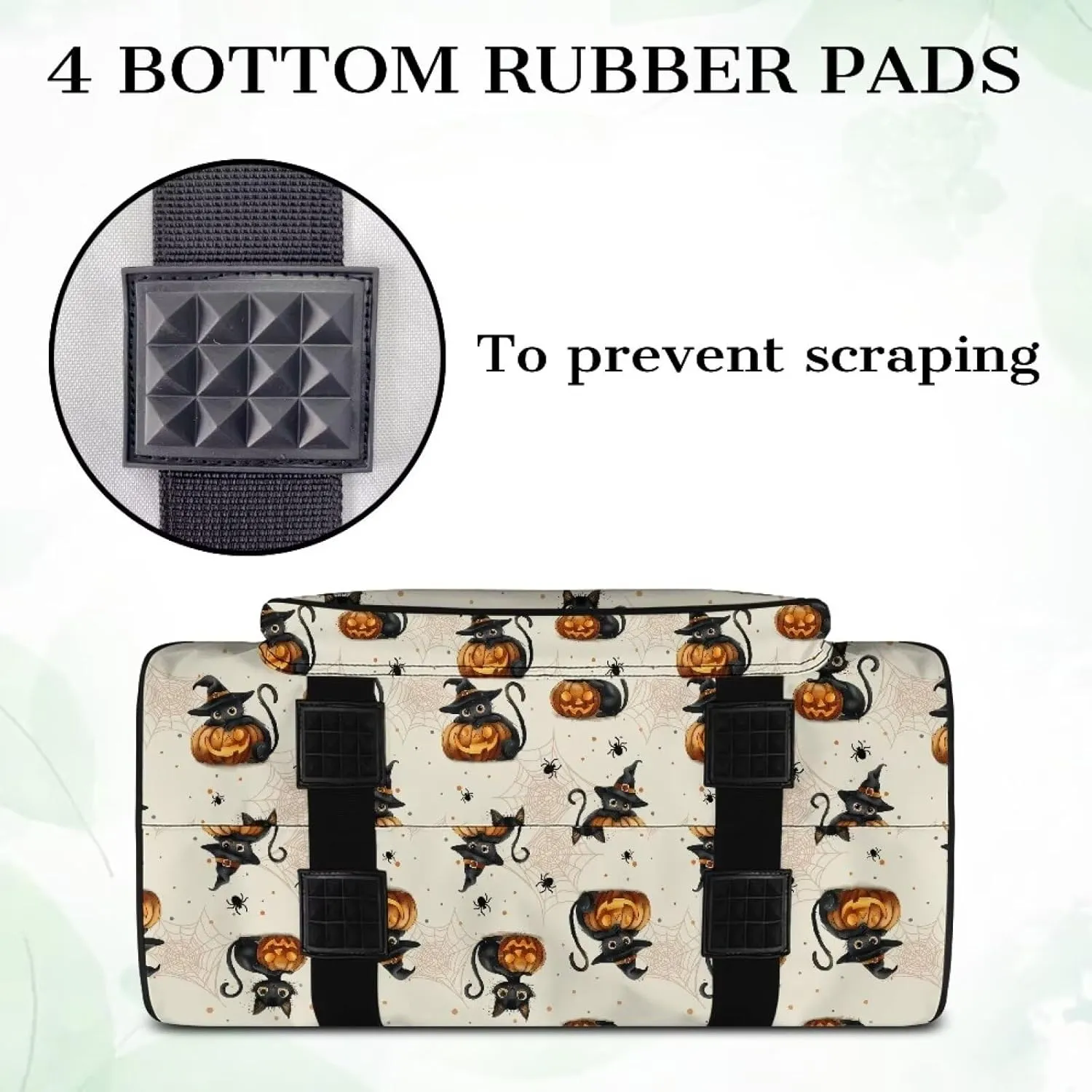 Black Cats and Pumpkin Sewing Machine Case Travel Case Portable Tote Bag for Sewing Machine and Extra Sewing Accessories Stain Resistan and Scratch Resistan Halloween Decor