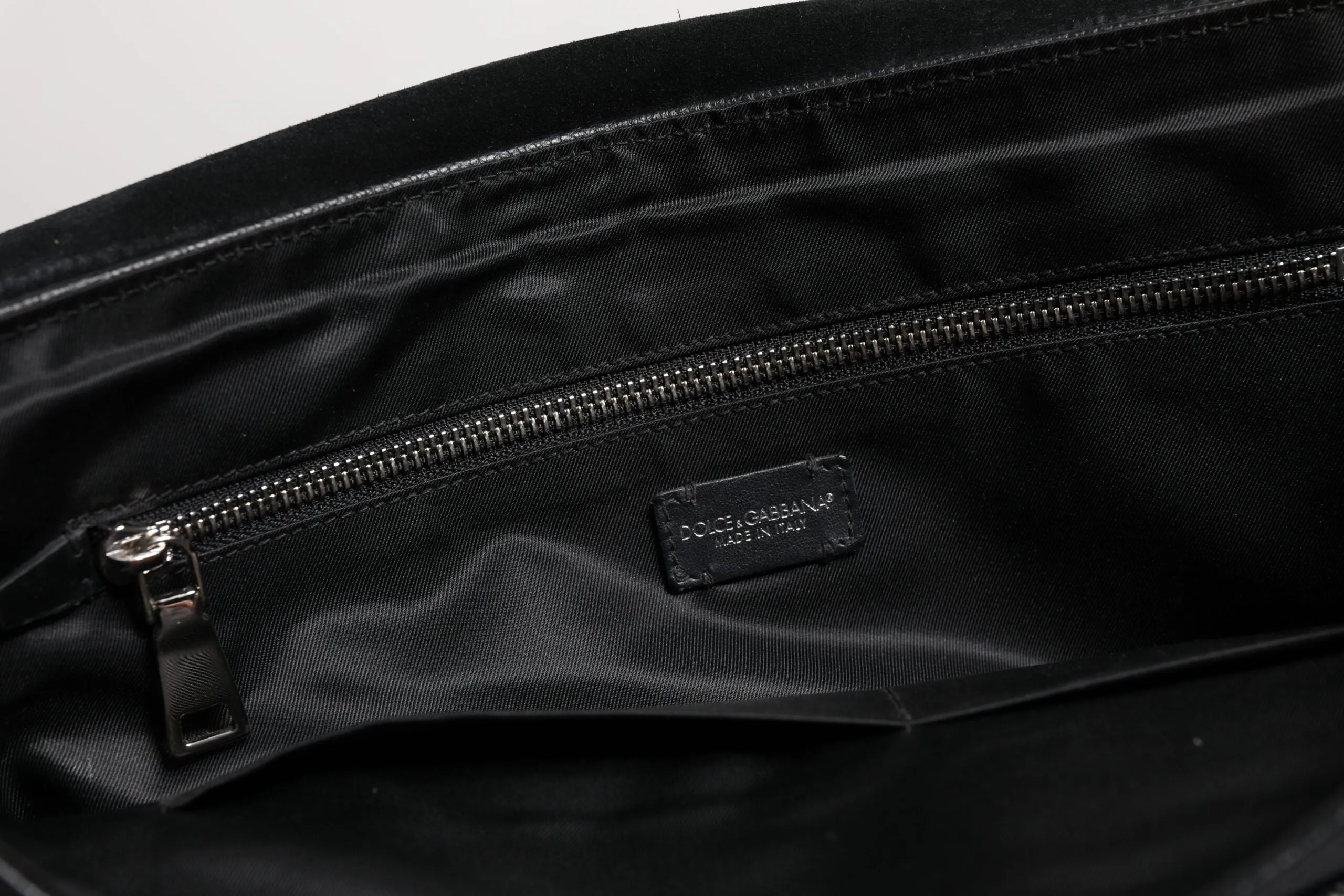 Black Logo Plaque Leather Messenger Shoulder Strap Bag
