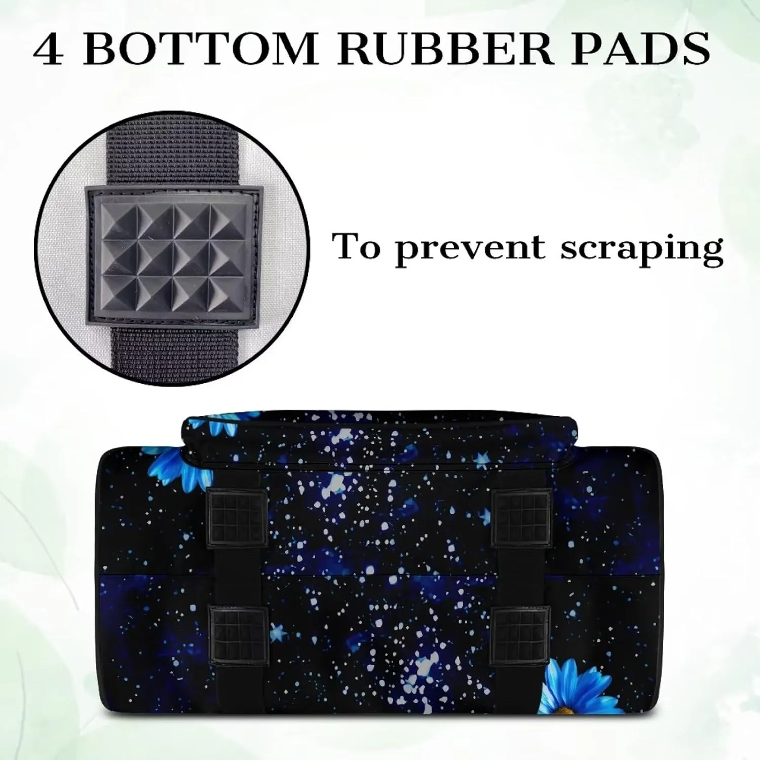 Blue Daisy Sewing Machine Case Heavy Padded Tote Bag Portable Sewing Machine Handbag Dust Proof Compatible with Most Standard Sewing Machines