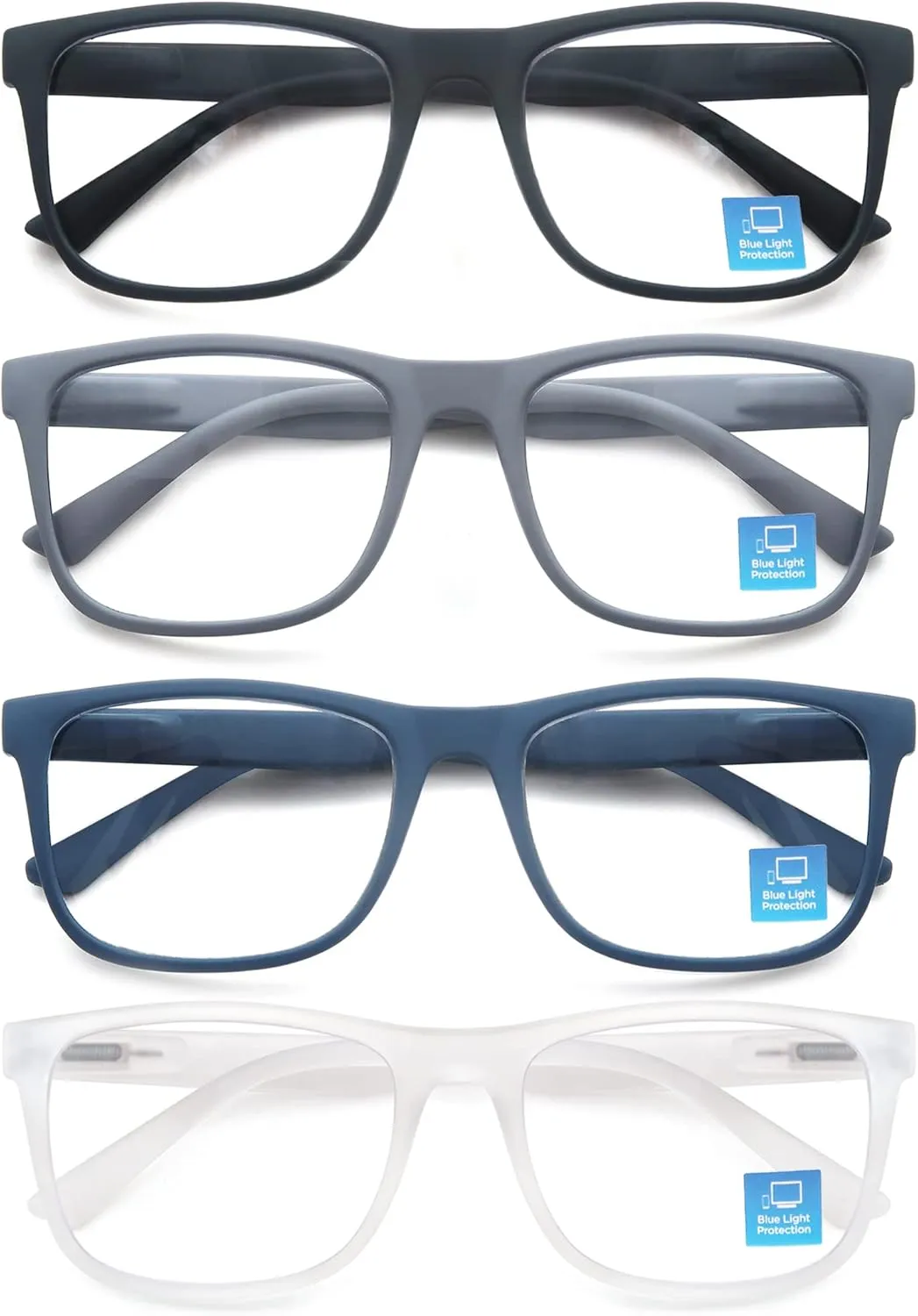 Blue Light Blocking Reading Glasses Men Large Oversized Square Readers Wide fit Cheaters for Men W/Big Head/Large Face