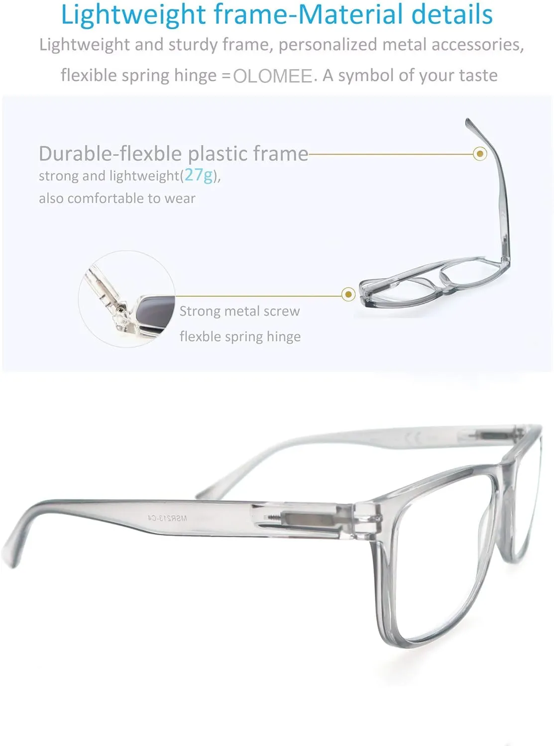 Blue Light Blocking Reading Glasses Men Large Oversized Square Readers Wide fit Cheaters for Men W/Big Head/Large Face