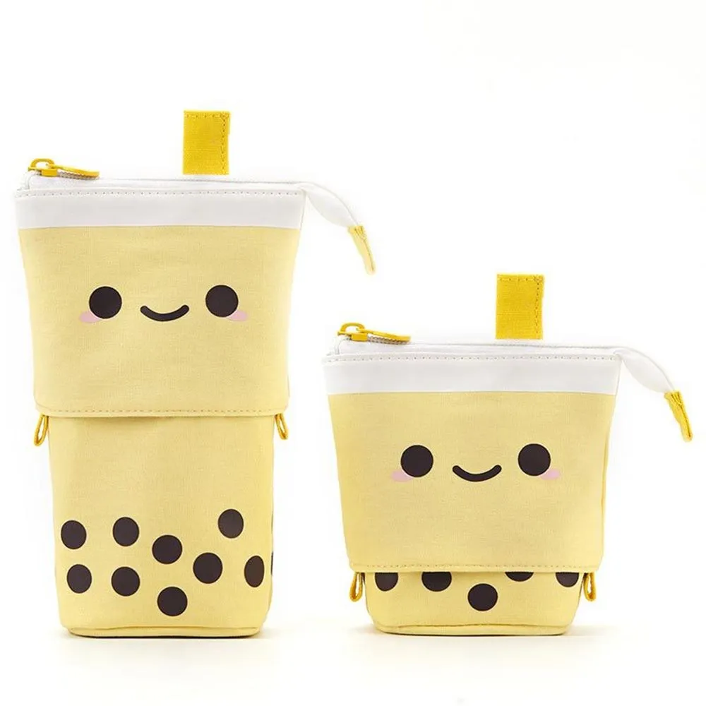 Boba Milk Tea Adjustable Pen Bag - Stand-Up, Multi-Use Stationery Pouch