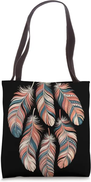 Boho Feathers Indian Tribal Art Native American Tote Bag