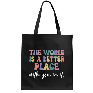 Boost Your Mental Health with Inspirational for Psychologists and Chronic Illness Warriors Navy Black Multicolor Canvas Tote Bag