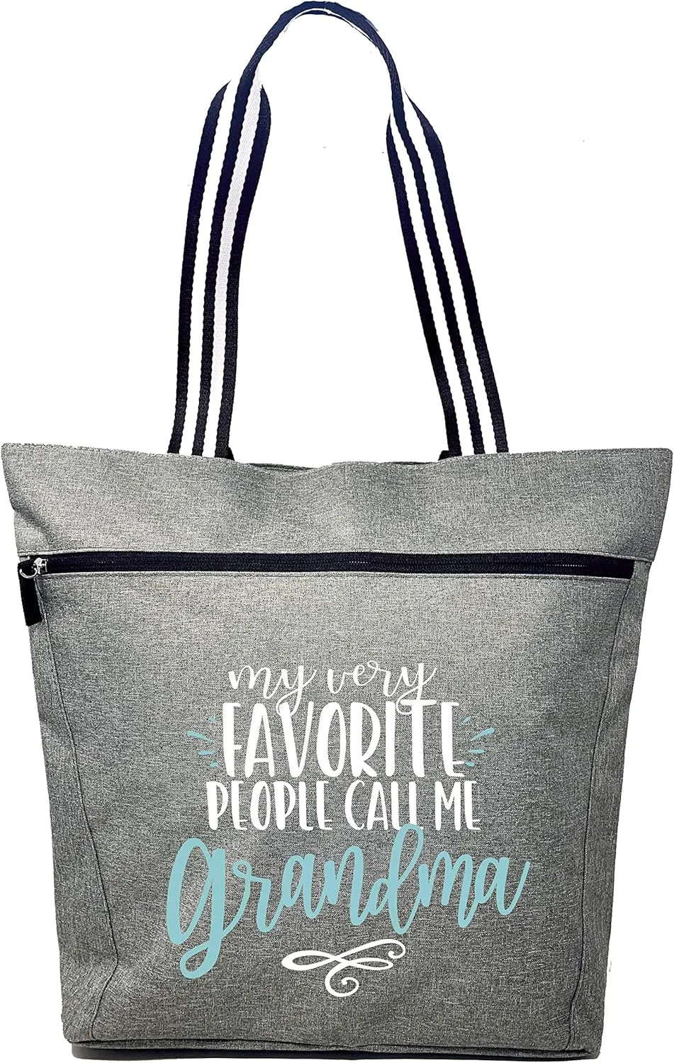 Brooke & Jess Designs Tote Bag for Grandma – Sturdy Canvas Grandma Tote w/Zipper & Inner Pocket Grandma Bag for Everyday Use