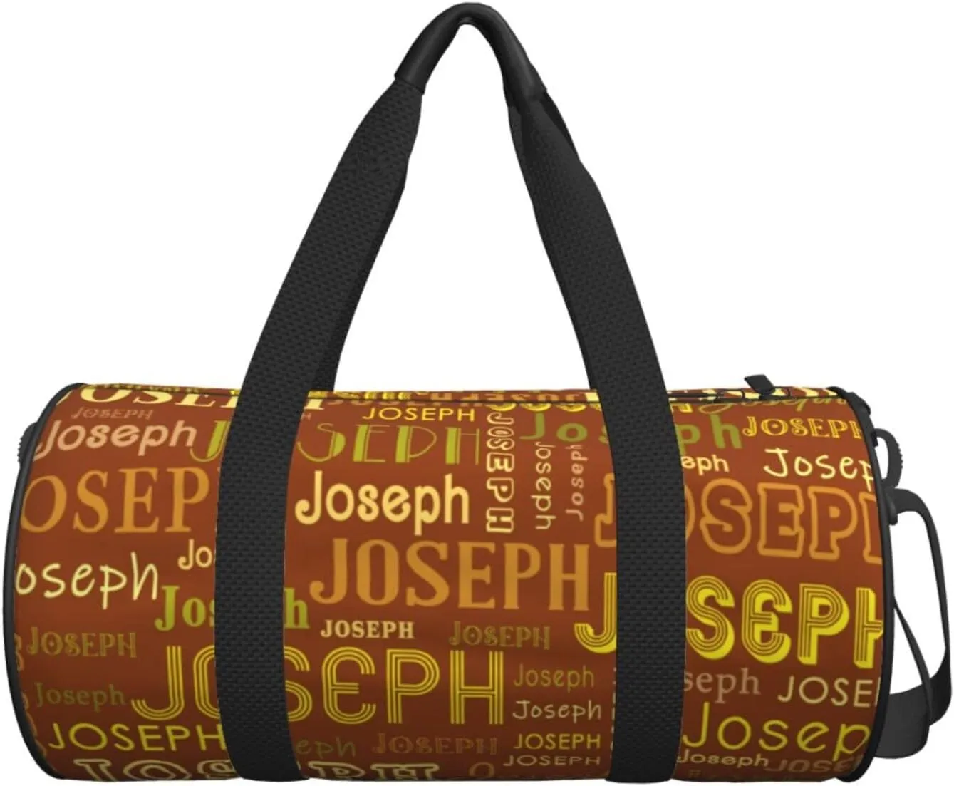 Brown Patterns Personalized Duffle Bag for Women Men Custom Sports Gym Dance Bag with Name Customize Cheer Bags for Travel Yoga Ballet Cheerleader Overnight Weekender Handbag