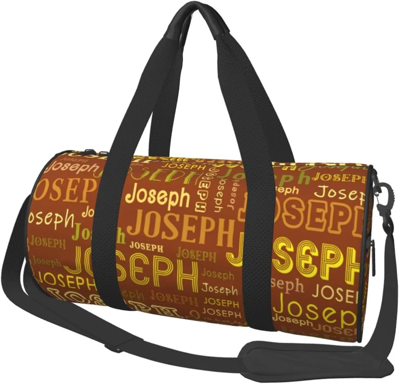 Brown Patterns Personalized Duffle Bag for Women Men Custom Sports Gym Dance Bag with Name Customize Cheer Bags for Travel Yoga Ballet Cheerleader Overnight Weekender Handbag