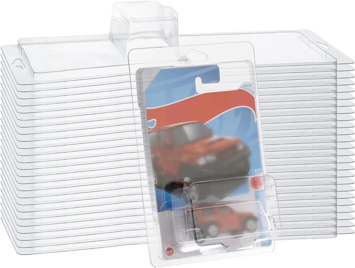 BTSKY 25 Pack Clear Protector Case Compatible with Hot-Wheels Model Cars Clamshell Cases for Car Storage Display Matchbox Diecast Covers Fits 6.5"x 4.25" Long Card Mainline and Regular Matchbox Cars