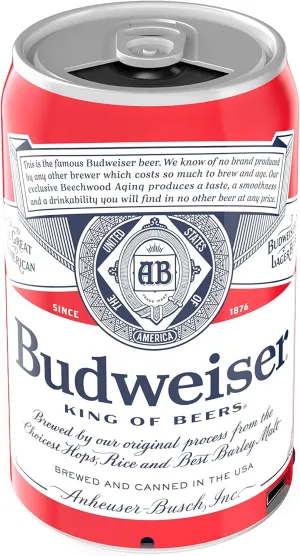 Budweiser Bluetooth Can Speaker Portable Wireless Audio Stereo Speaker Official Travel Music Player Outdoor Universal Music Box for All Devices Surround Sound System Red Bud