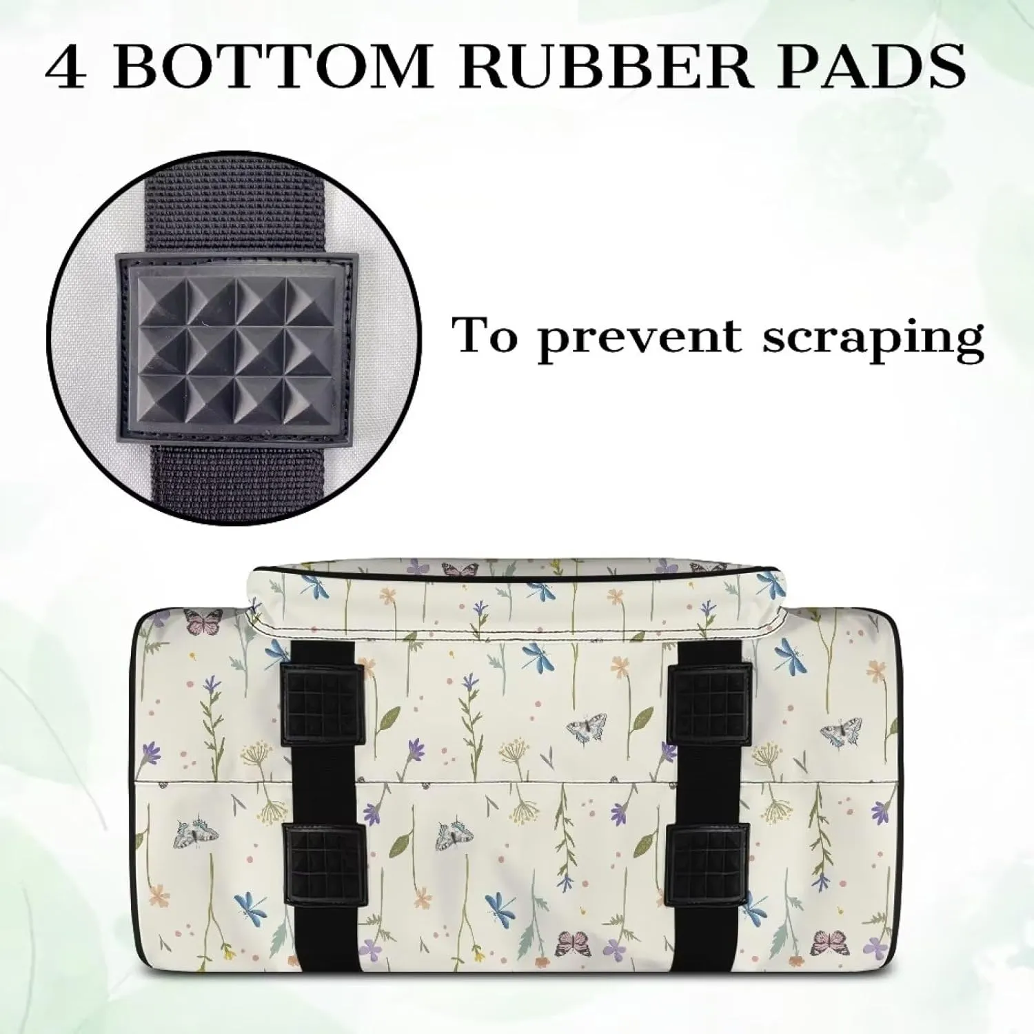 Butterfly Flower Sewing Machine Case Heavy Padded Tote Bag Portable Sewing Machine Handbag Dust Proof Compatible with Most Standard Sewing Machines