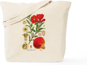 CafePress Vintage Pomegranate Tote Bag Reusable Natural Beige Canvas Shopping Bag