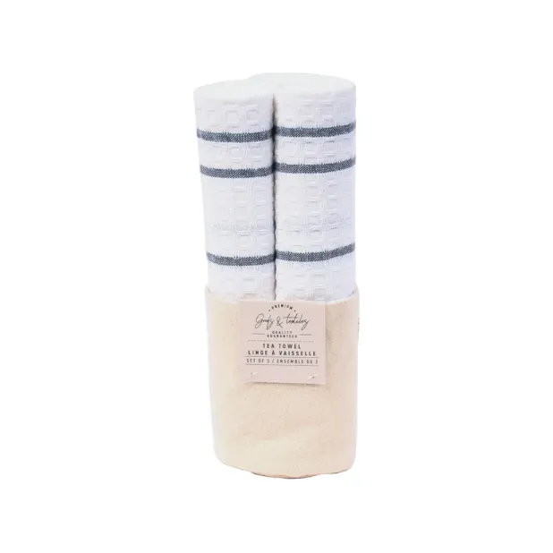Calvin Teatowel - Navy Stripe