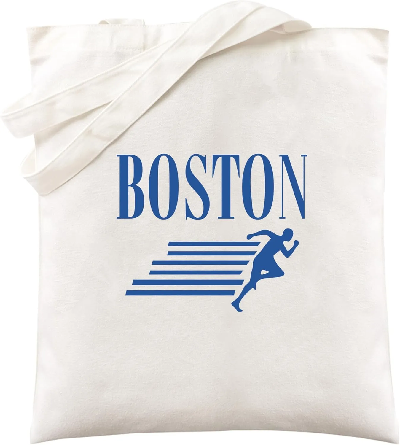 Canvas Shoulder Tote Bag for Men Women - Boston Marathon 26.2 Graphic Unisex Reusable Grocery Bags