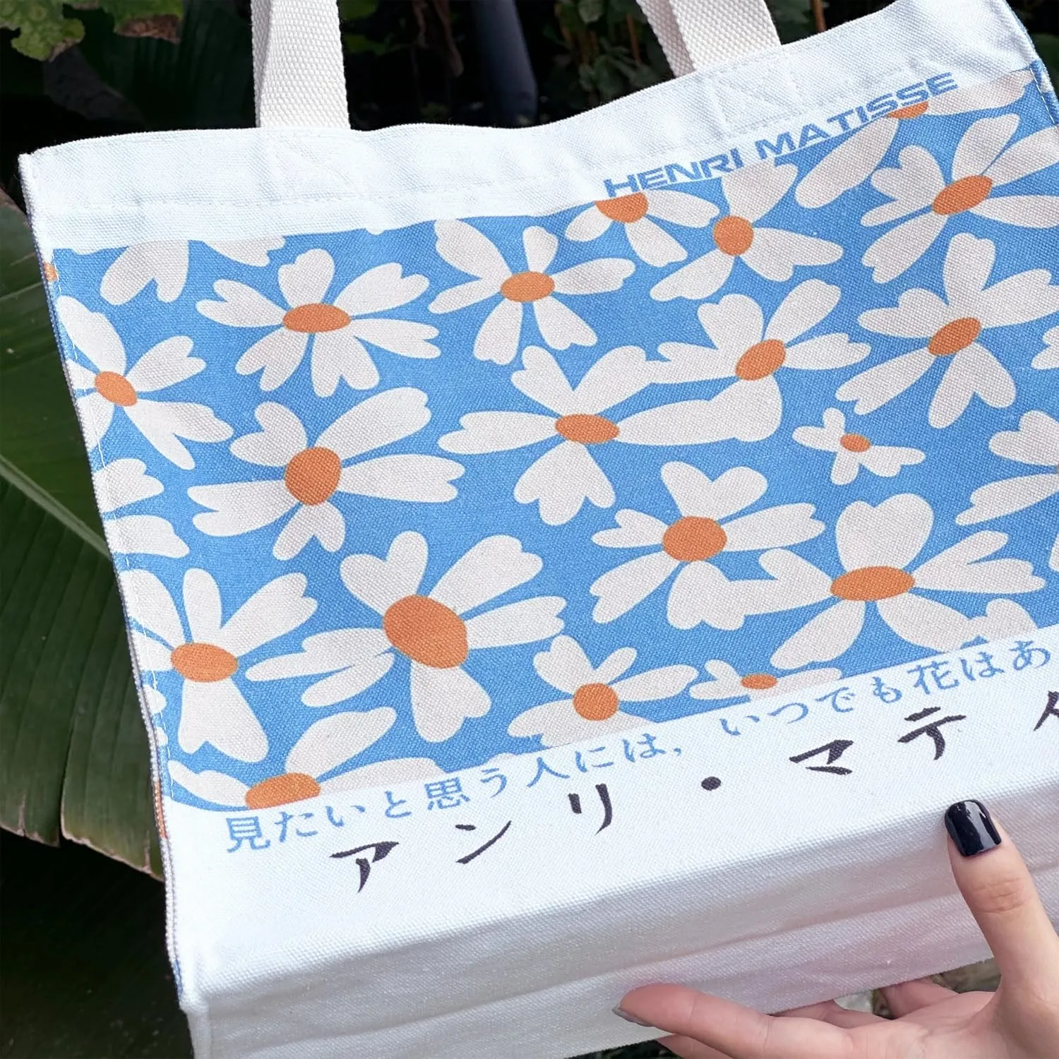 Canvas Tote Bag For Women With Zipper, Durable Portable Reusable Tote Canvas Bag, Tote Bag Aesthetic