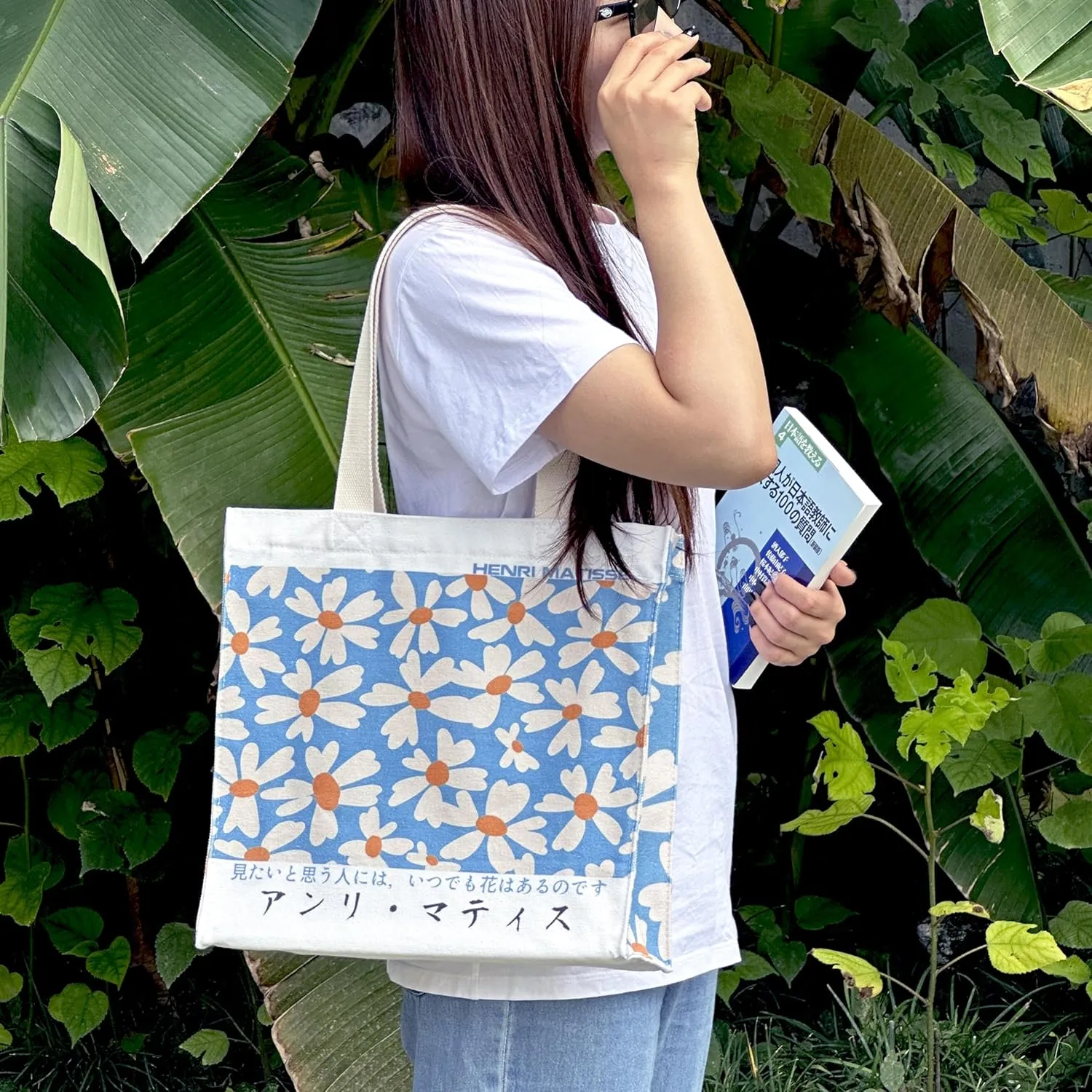 Canvas Tote Bag For Women With Zipper, Durable Portable Reusable Tote Canvas Bag, Tote Bag Aesthetic