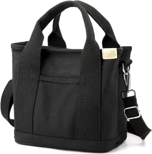 Canvas Tote Bag for Women,Small Totes Bags with Zipper Cute Crossbody Purse with Pockets Large Shoulder Handbag,2 Sizes