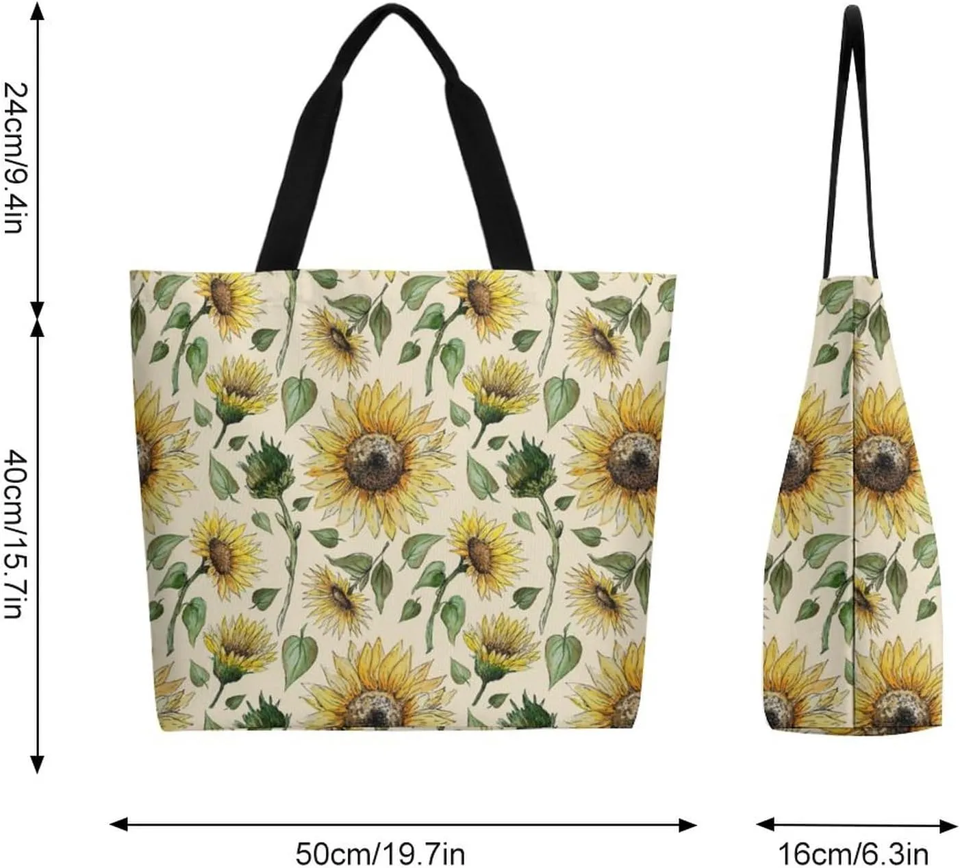 Canvas Tote Bag Large Casual Shoulder Bag for Women Handbag Reusable Beach Shopping Gym Picnic Travel Grocery Bag