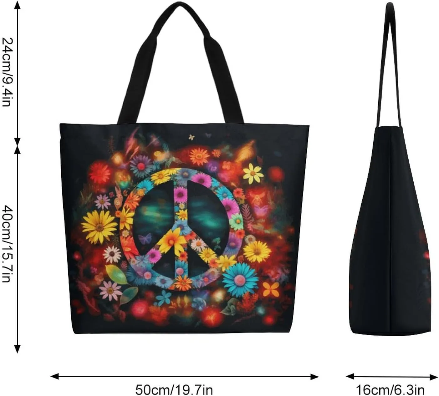 Canvas Tote Bag Large Casual Shoulder Bag for Women Handbag Reusable Beach Shopping Gym Picnic Travel Grocery Bag