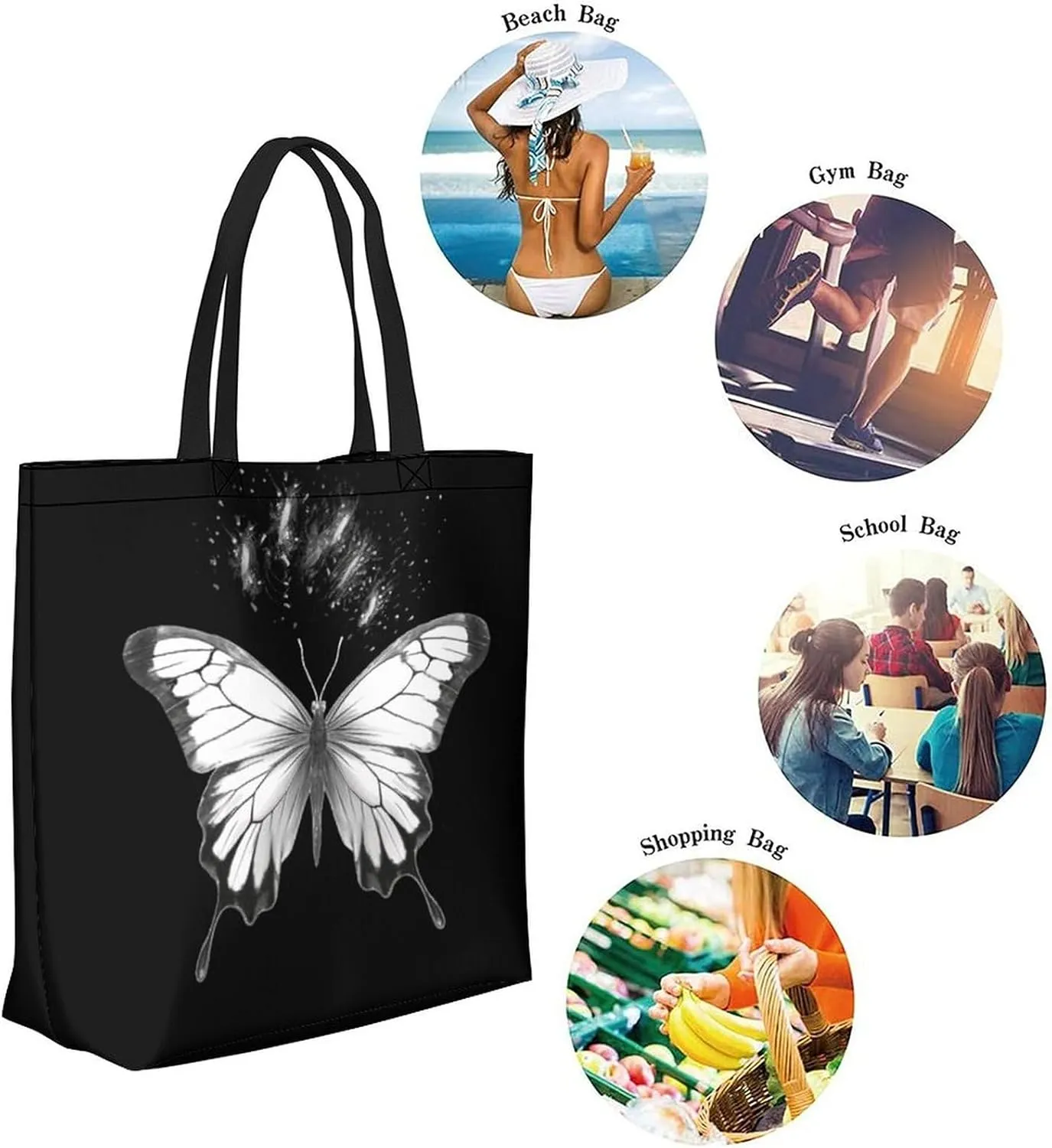 Canvas Tote Bag Large Women Casual Shoulder Bag Handbag Reusable Beach Shopping Grocery Bag For Outdoors