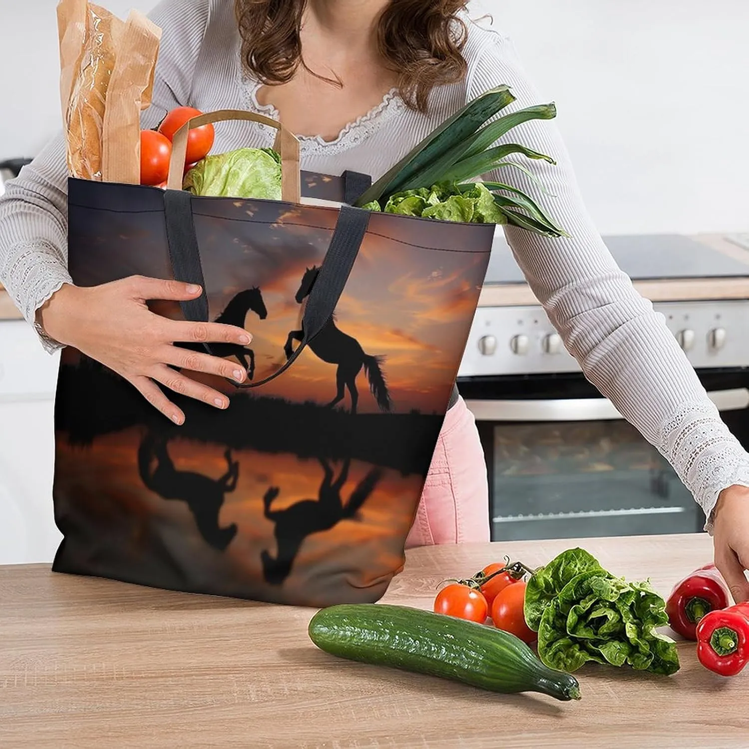 Canvas Tote Bag Large Women Casual Shoulder Bag Handbag Reusable Beach Shopping Grocery Bag For Outdoors
