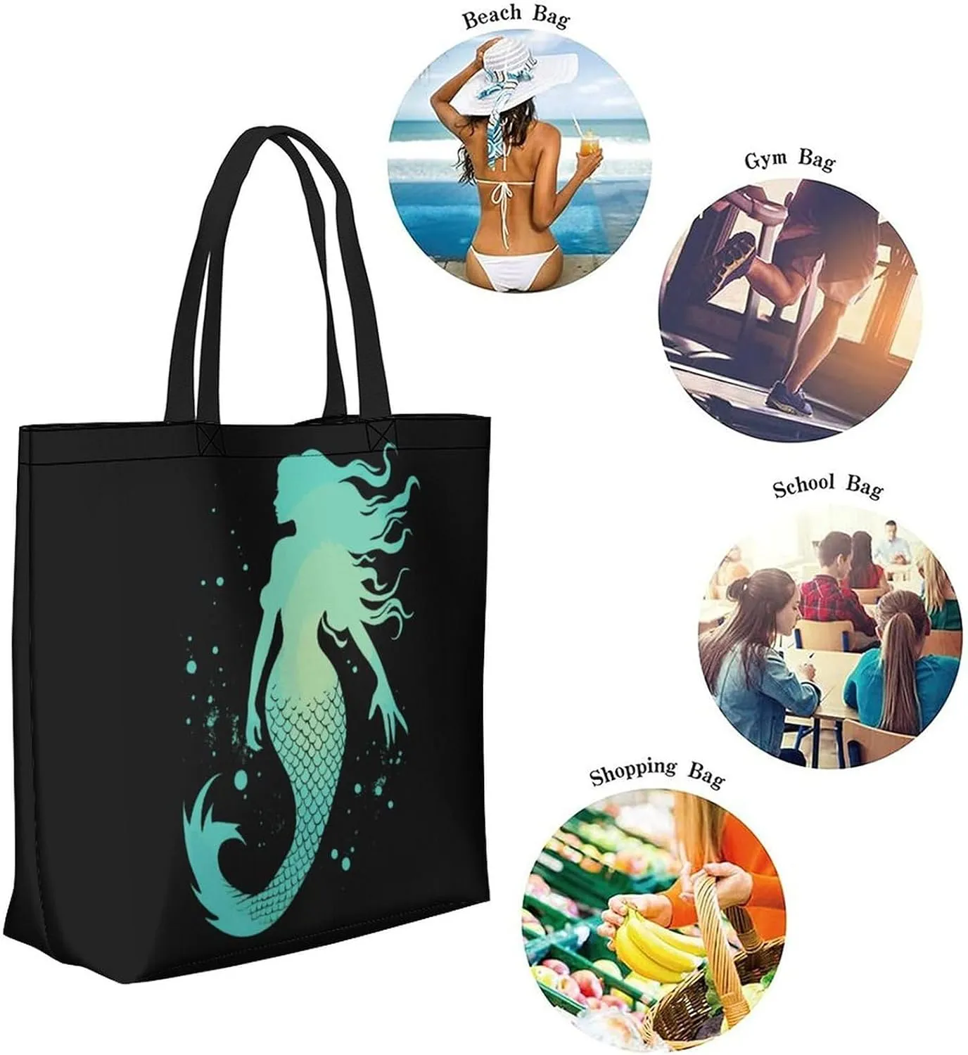 Canvas Tote Bag Large Women Casual Shoulder Bag Handbag Reusable Beach Shopping Grocery Bag For Outdoors