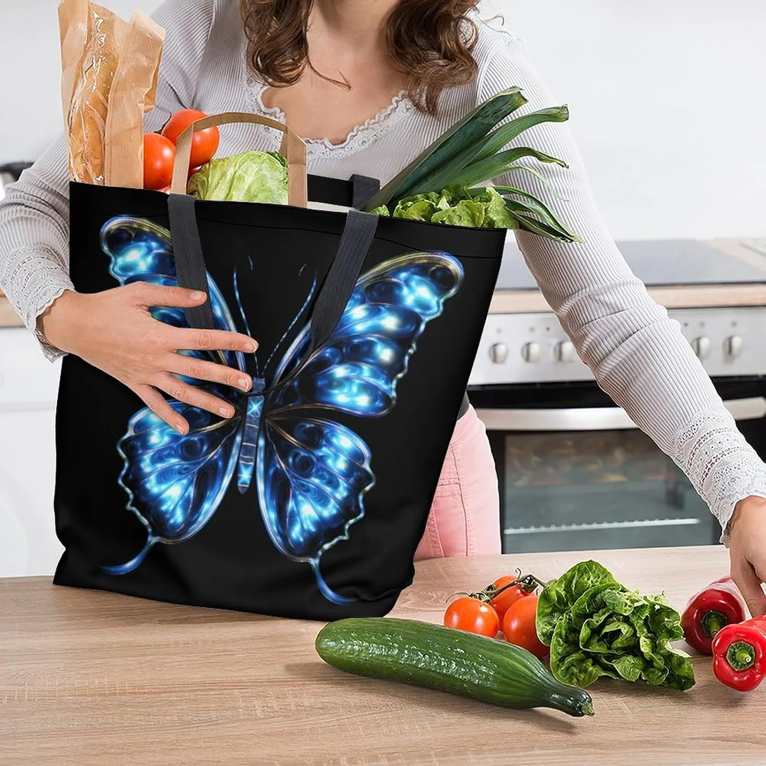 Canvas Tote Bag Large Women Casual Shoulder Bag Handbag Reusable Beach Shopping Grocery Bag For Outdoors