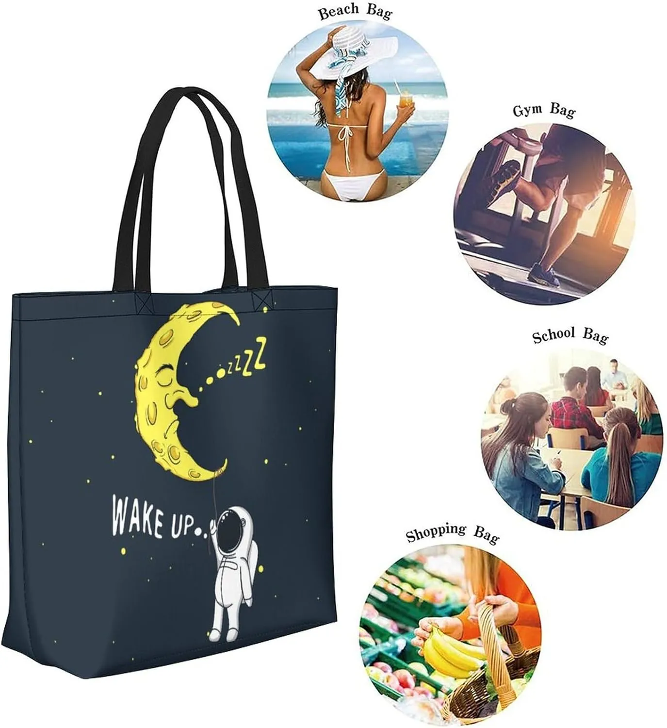 Canvas Tote Bag Large Women Casual Shoulder Bag Handbag Reusable Beach Shopping Grocery Bag For Outdoors