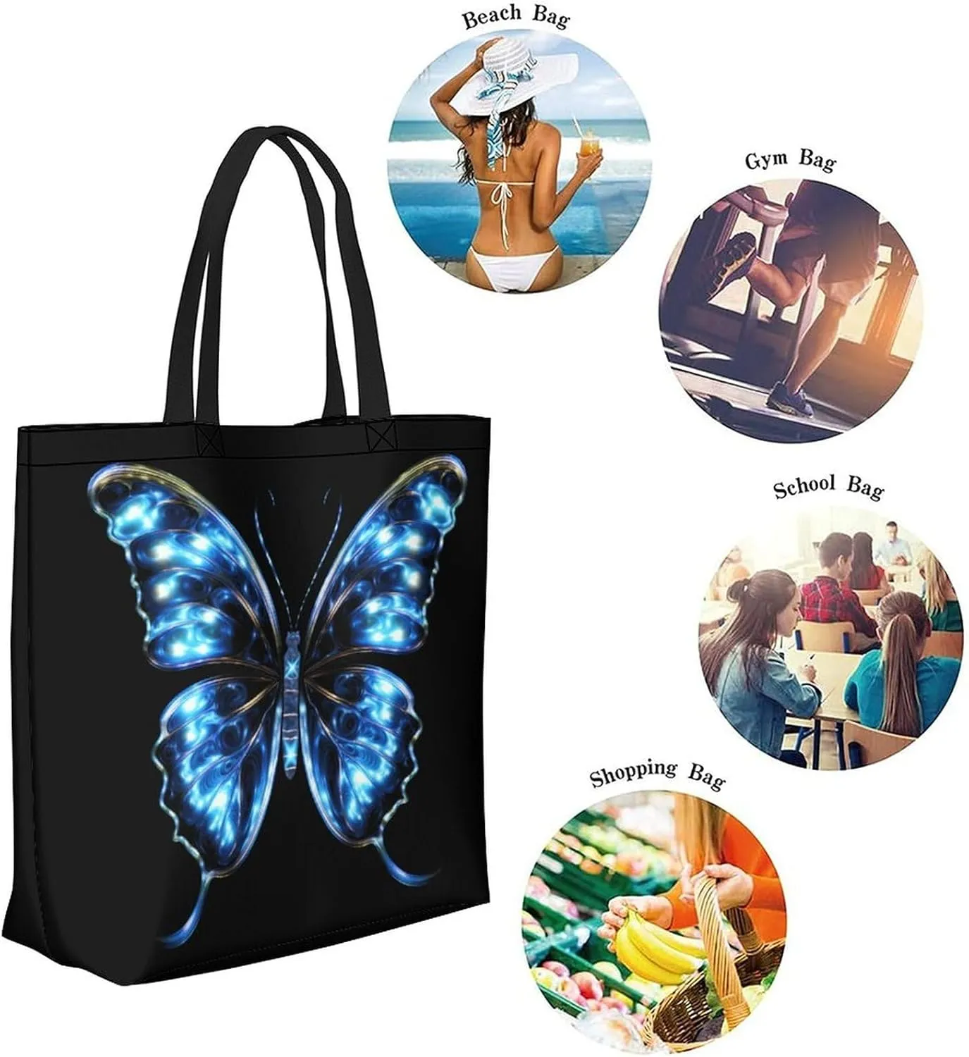 Canvas Tote Bag Large Women Casual Shoulder Bag Handbag Reusable Beach Shopping Grocery Bag For Outdoors