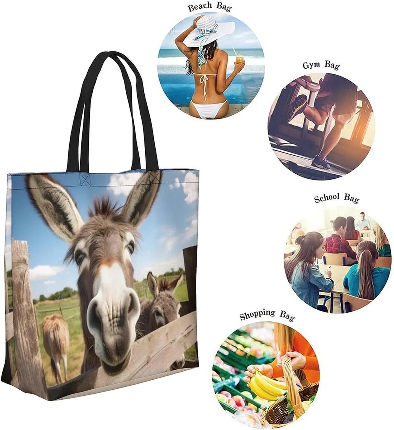 Canvas Tote Bag Large Women Casual Shoulder Bag Handbag Reusable Beach Shopping Grocery Bag For Outdoors