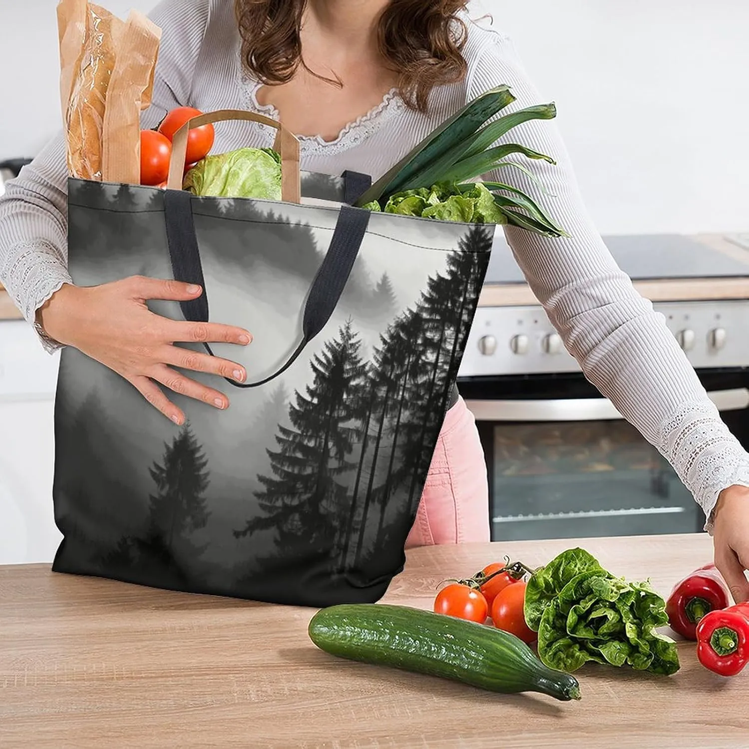 Canvas Tote Bag Large Women Casual Shoulder Bag Handbag Reusable Beach Shopping Grocery Bag For Outdoors
