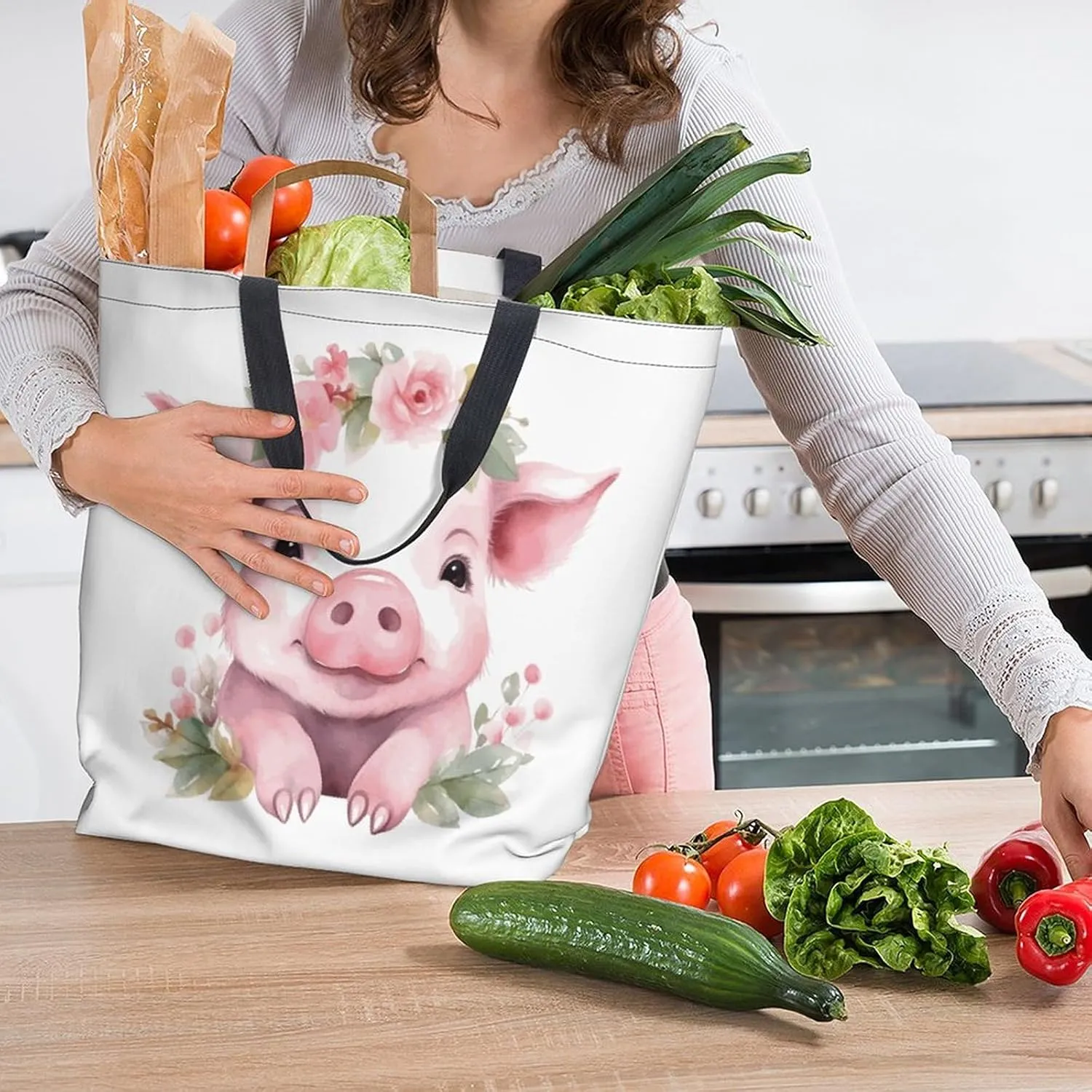 Canvas Tote Bag Large Women Casual Shoulder Bag Handbag Reusable Beach Shopping Grocery Bag For Outdoors