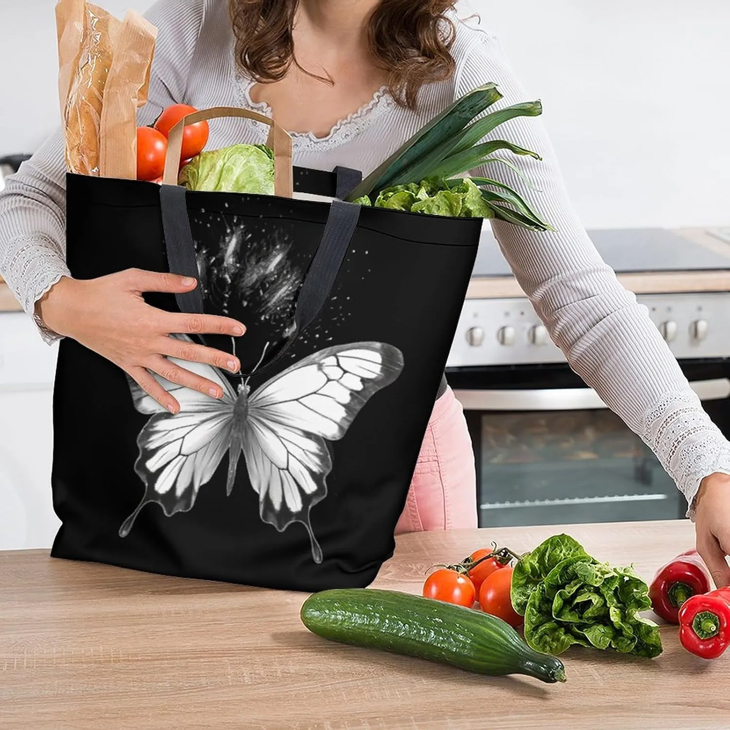 Canvas Tote Bag Large Women Casual Shoulder Bag Handbag Reusable Beach Shopping Grocery Bag For Outdoors