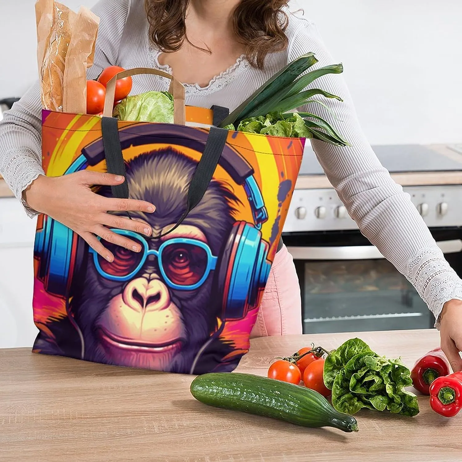 Canvas Tote Bag - Large Women's Casual Shoulder Handbag - Reusable Beach & Shopping Grocery Bag for Outdoors