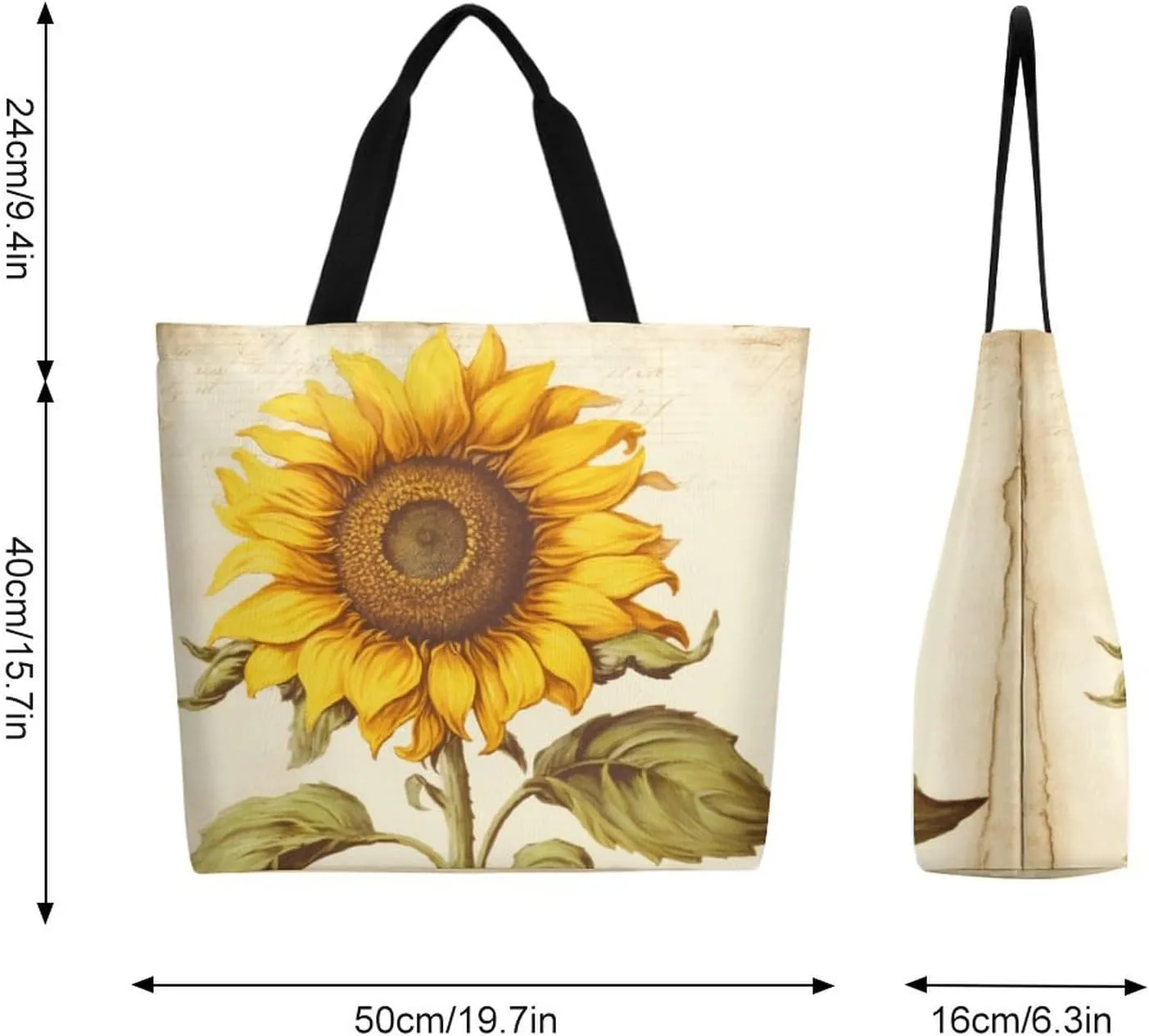 Canvas Tote Bag - Large Women's Casual Shoulder Handbag - Reusable Beach & Shopping Grocery Bag for Outdoors