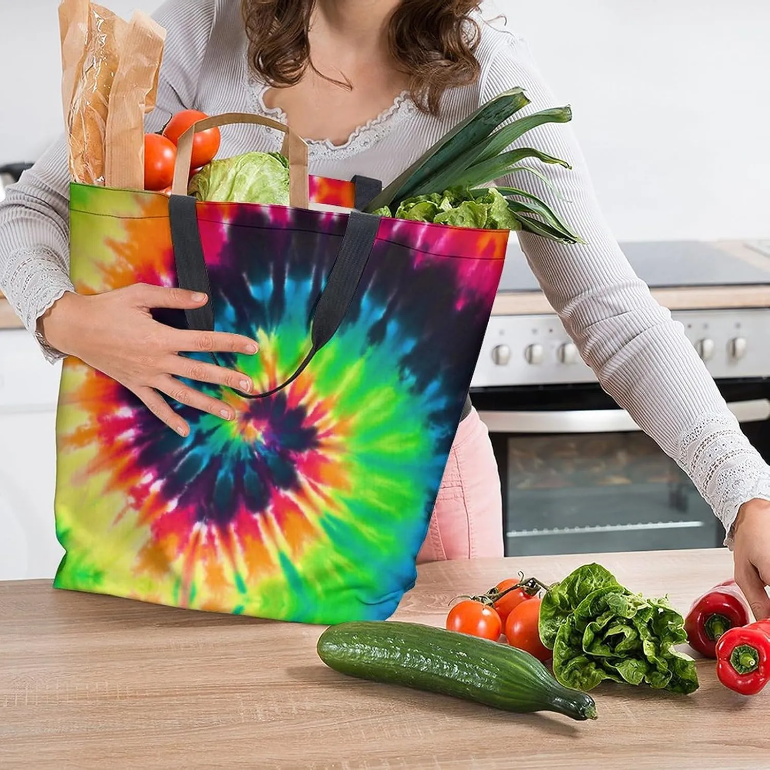 Canvas Tote Bag - Large Women's Casual Shoulder Handbag - Reusable Beach & Shopping Grocery Bag for Outdoors