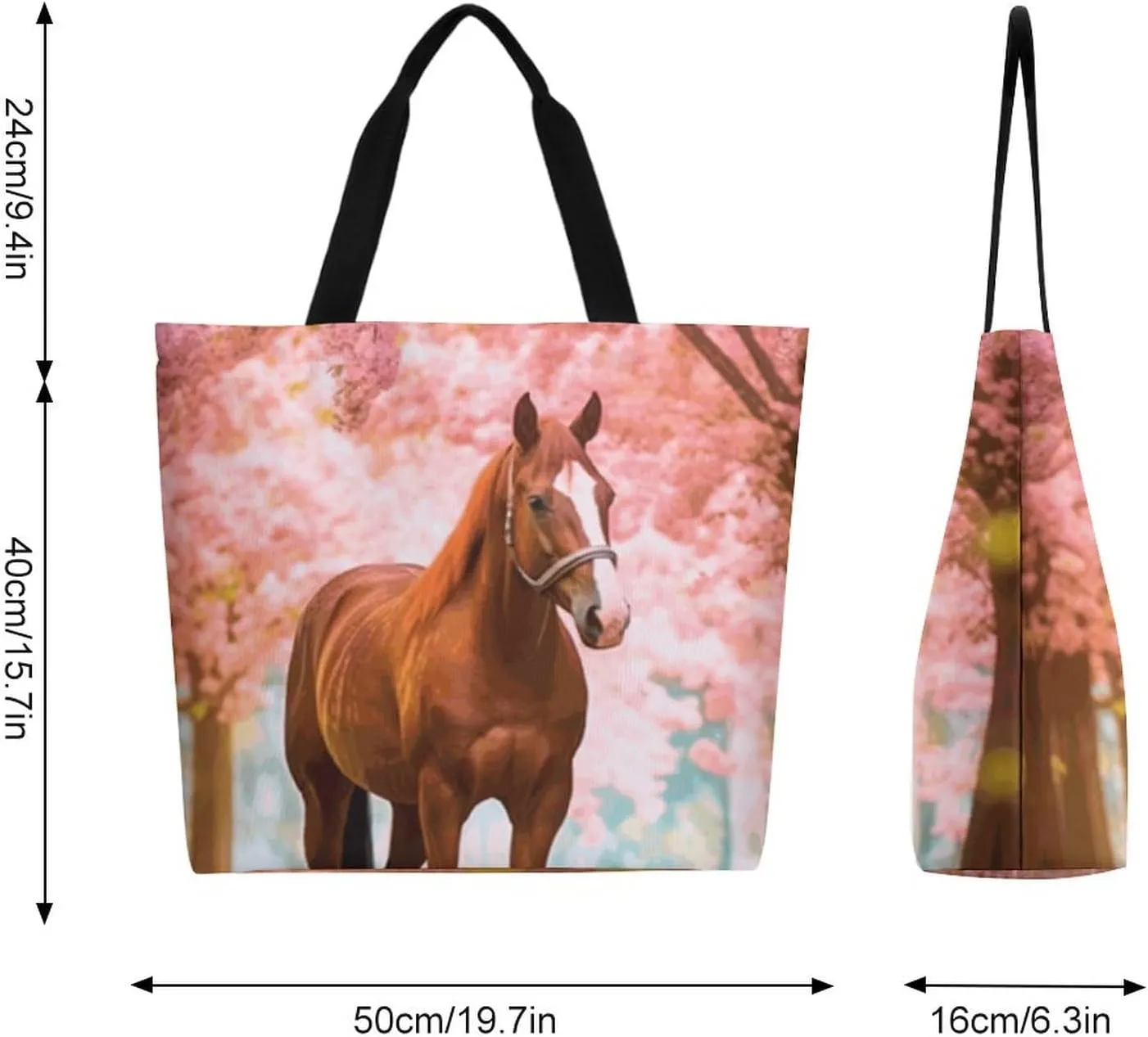 Canvas Tote Bag - Large Women's Casual Shoulder Handbag - Reusable Beach & Shopping Grocery Bag for Outdoors