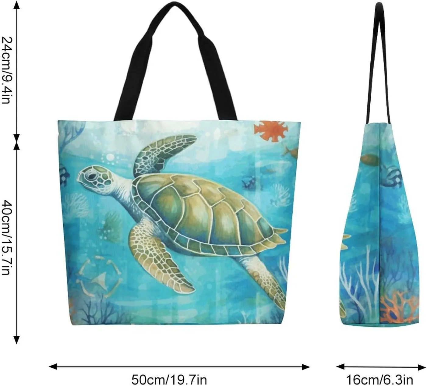 Canvas Tote Bag - Large Women's Casual Shoulder Handbag - Reusable Beach & Shopping Grocery Bag for Outdoors