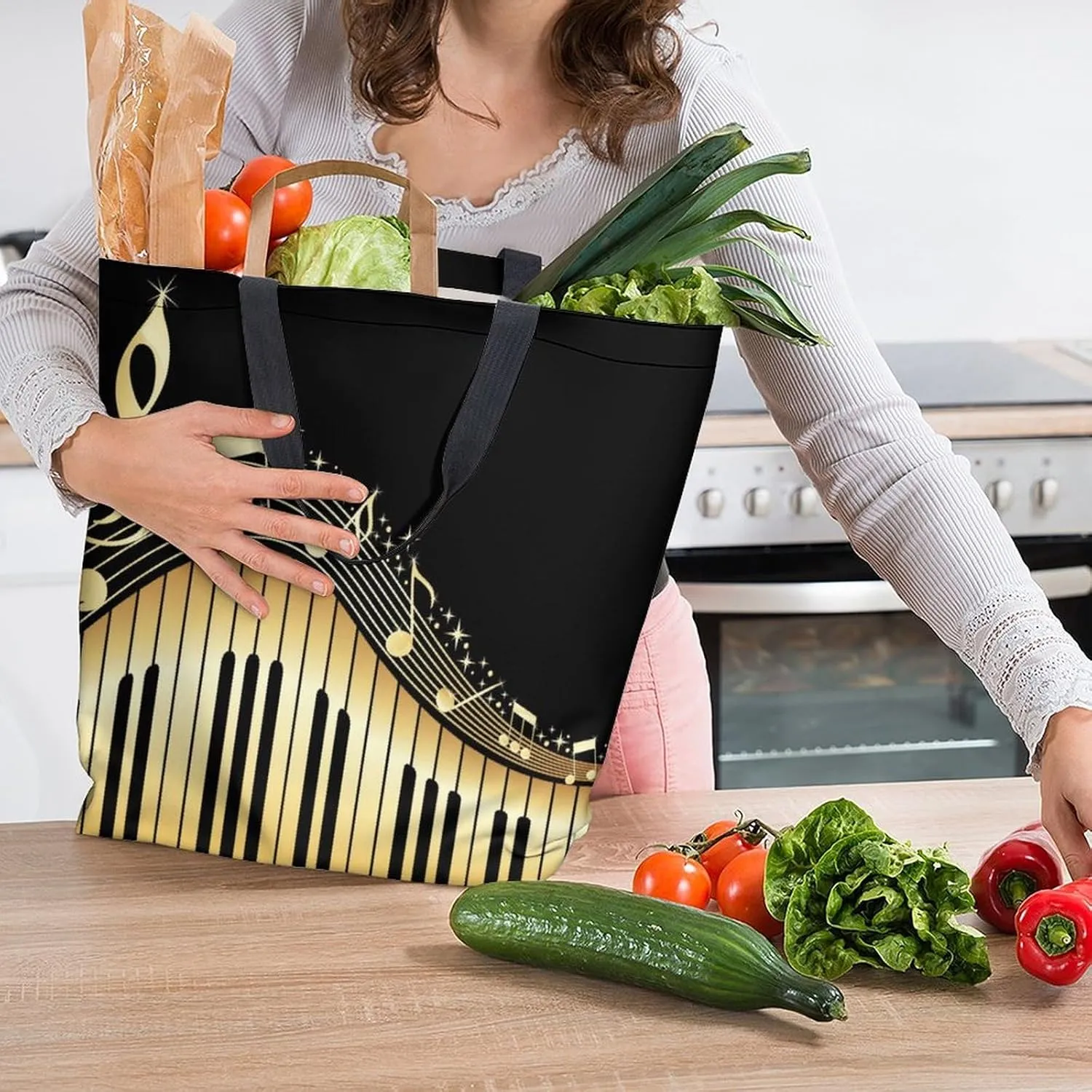 Canvas Tote Bag - Large Women's Casual Shoulder Handbag - Reusable Beach & Shopping Grocery Bag for Outdoors