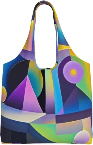 Canvas Tote Bag, Washable Cute Reusable Shoulder Hand Purse bags for Women Shopping Gifts Beach(Silent Drift Print)