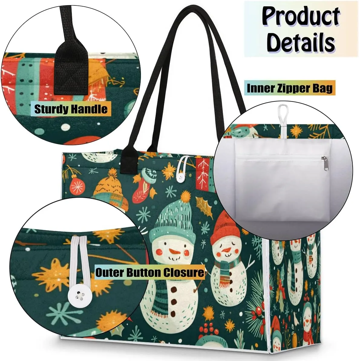 Canvas Tote Bags, Reusable Canvas Bags Use For Grocery Bags, Shopping Bags, Work, Daily Use
