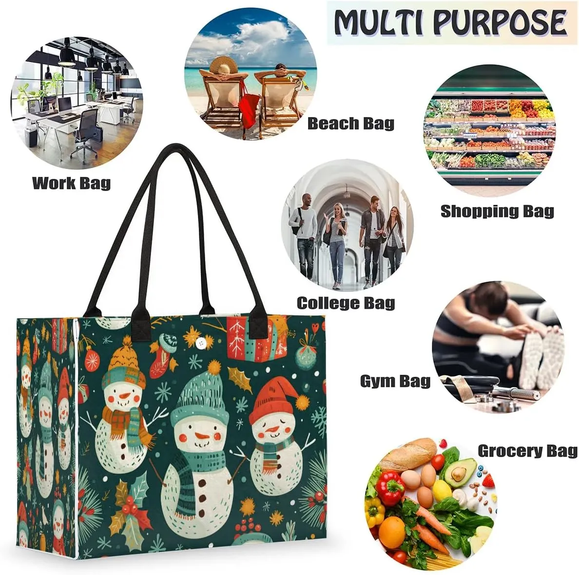 Canvas Tote Bags, Reusable Canvas Bags Use For Grocery Bags, Shopping Bags, Work, Daily Use