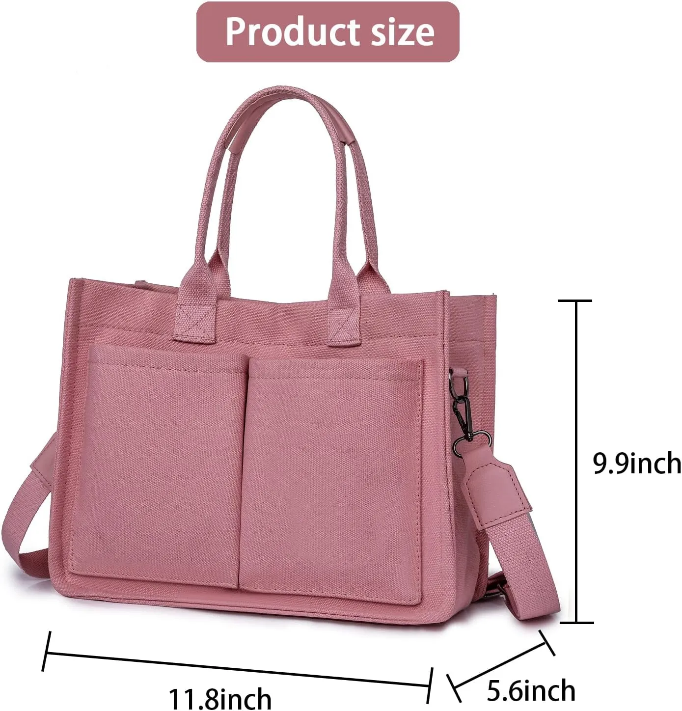 Canvas Tote for Women - Beach & Travel, Laptop Shoulder Bag - Cute Teacher Purse